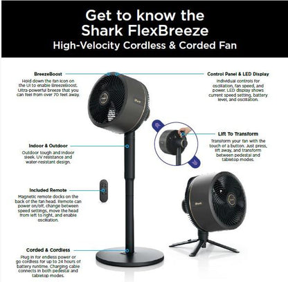 Cordless Breeze Stand Desk Fan