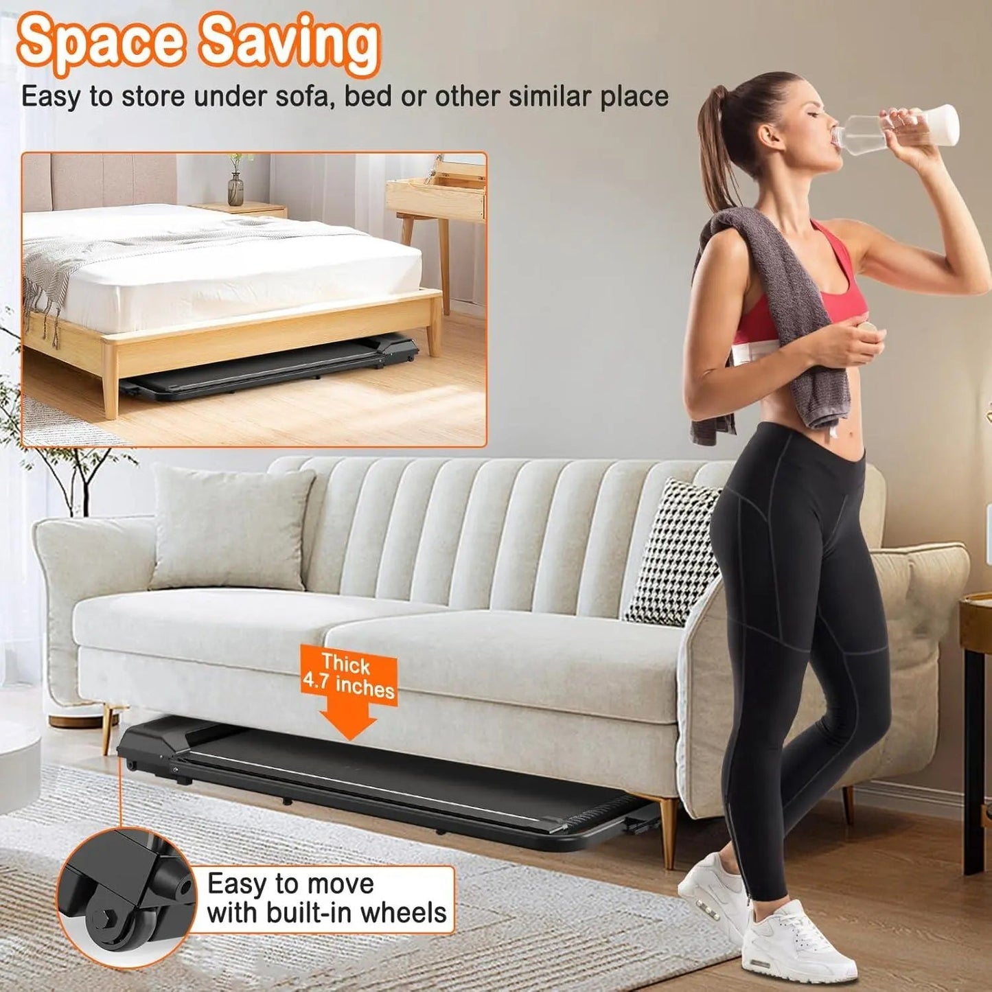Foldable Dual Mode Walking Treadmill