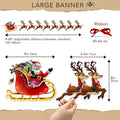 Christmas Bunting - Santa and Reindeer Christmas Banner, Hanging Xmas