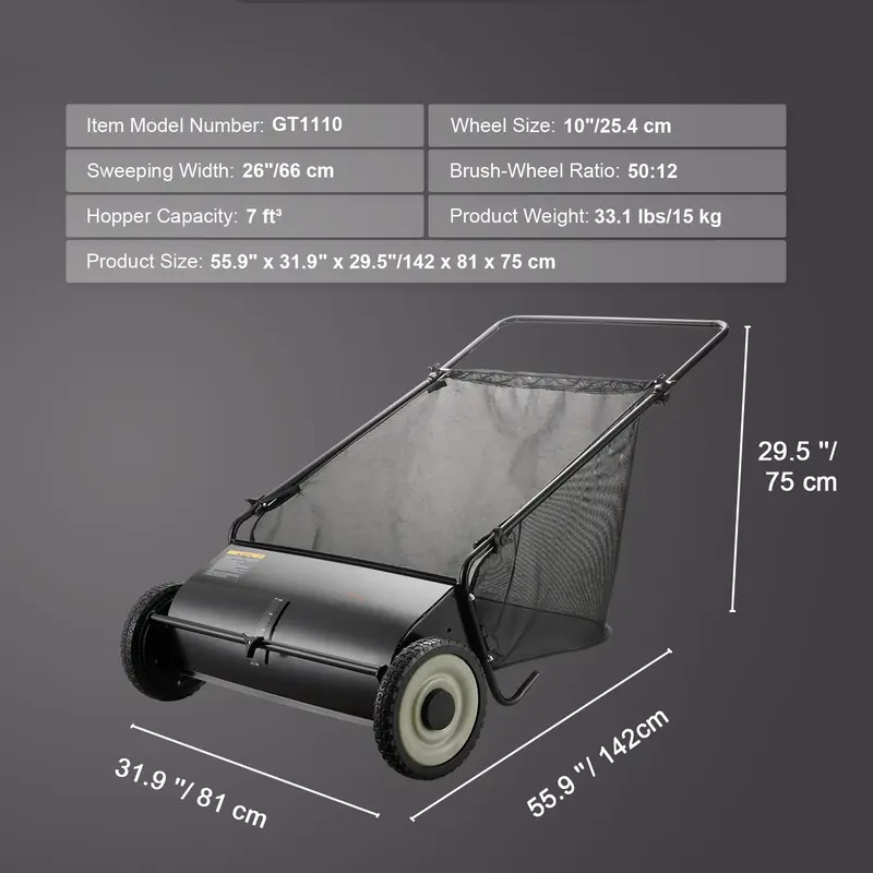 Push Yard Leaf Collection Sweeper