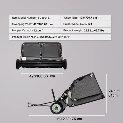Push Yard Leaf Collection Sweeper