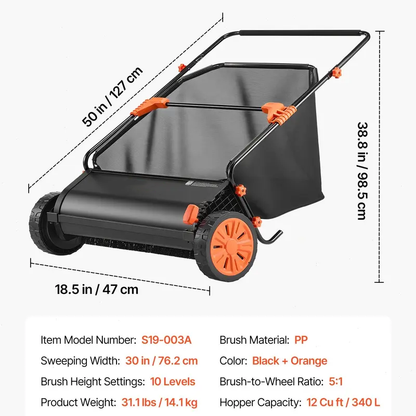 Push Yard Leaf Collection Sweeper